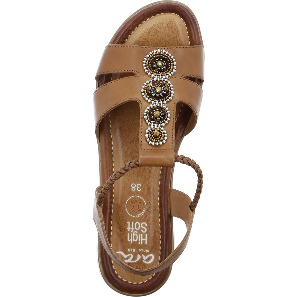 ARA Kreta cognac Sandaler Dame Brune | EG4873562