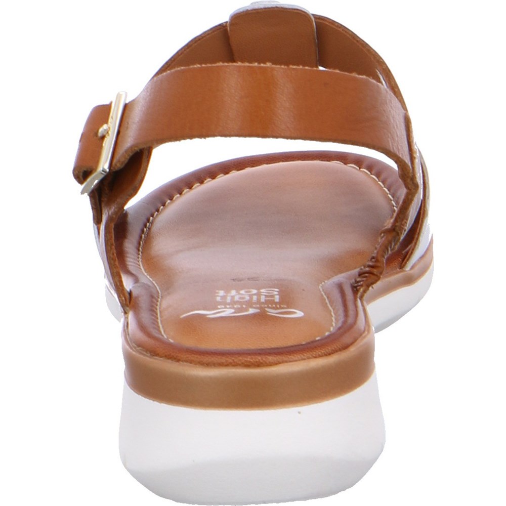 ARA Kreta cognac-White Sandaler Dame Hvite | TG4028631