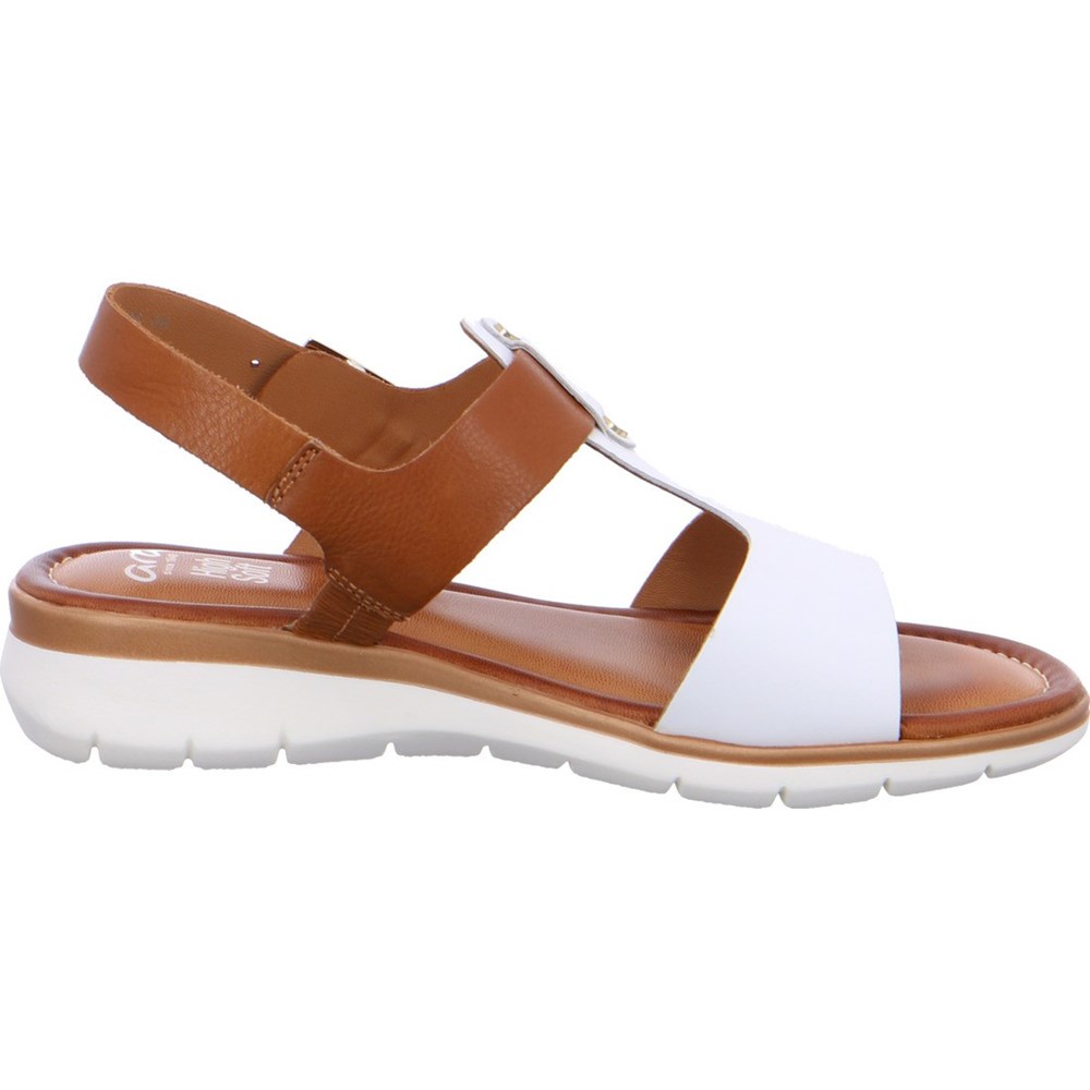 ARA Kreta cognac-White Sandaler Dame Hvite | TG4028631